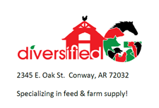 Diversified Ag 2345 E. Oak St. Conway, AR 72032 Specializing in feed and farm supply.